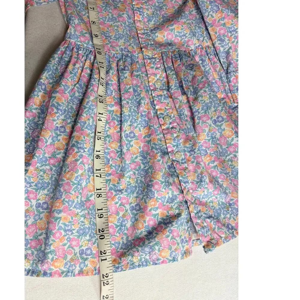 Polo Ralph Lauren Girls Floral Shirt Dress Cotton Long Sleeve Size 4